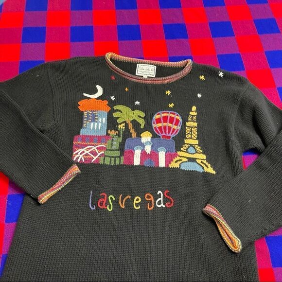 Cotton Salsa Las Vegas Hand Knitted Sweater Size Large - Picture 6 of 11